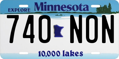 MN license plate 740NON
