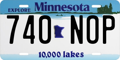 MN license plate 740NOP