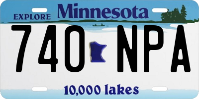 MN license plate 740NPA