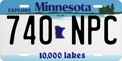 MN license plate 740NPC