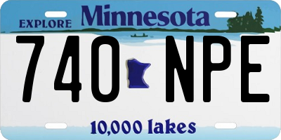 MN license plate 740NPE
