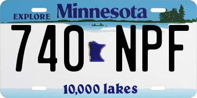 MN license plate 740NPF