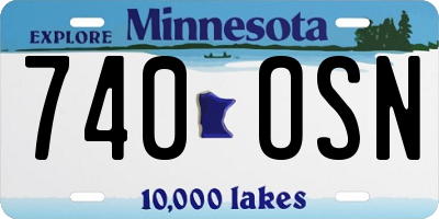 MN license plate 740OSN