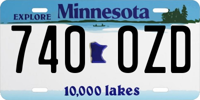 MN license plate 740OZD