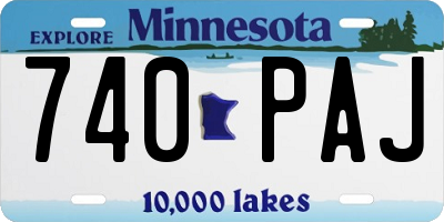 MN license plate 740PAJ