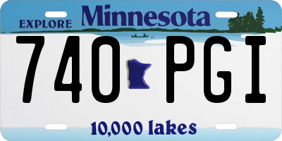 MN license plate 740PGI