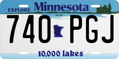 MN license plate 740PGJ