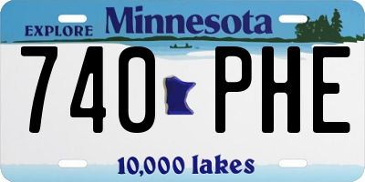 MN license plate 740PHE