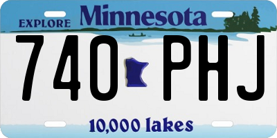 MN license plate 740PHJ