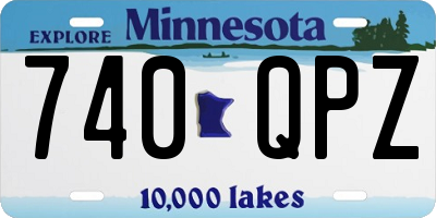 MN license plate 740QPZ