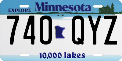 MN license plate 740QYZ