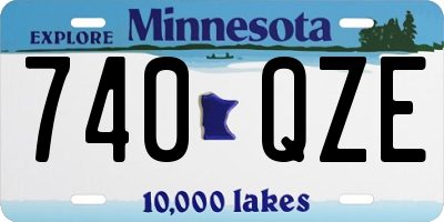 MN license plate 740QZE