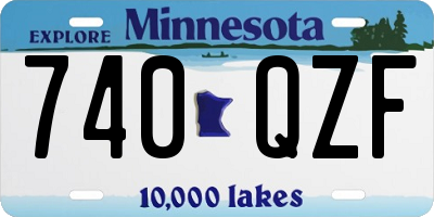 MN license plate 740QZF