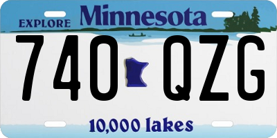 MN license plate 740QZG