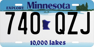 MN license plate 740QZJ