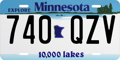 MN license plate 740QZV