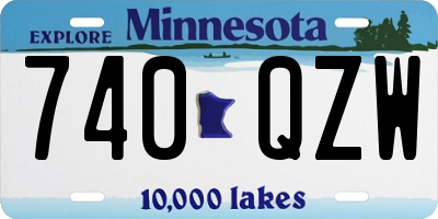 MN license plate 740QZW