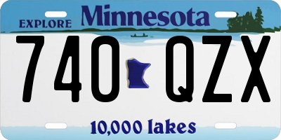 MN license plate 740QZX
