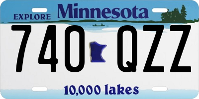 MN license plate 740QZZ