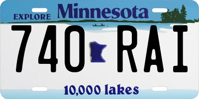 MN license plate 740RAI