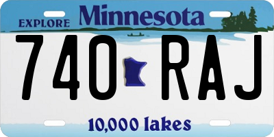 MN license plate 740RAJ