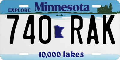 MN license plate 740RAK
