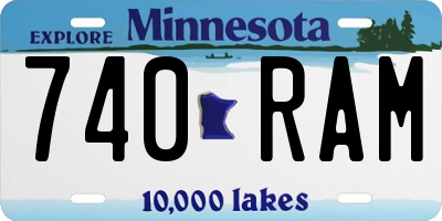 MN license plate 740RAM