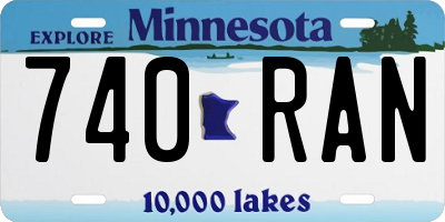 MN license plate 740RAN