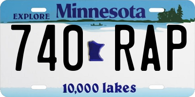 MN license plate 740RAP