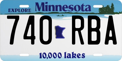 MN license plate 740RBA
