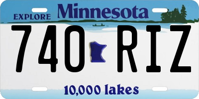 MN license plate 740RIZ
