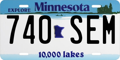 MN license plate 740SEM