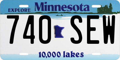 MN license plate 740SEW