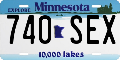 MN license plate 740SEX