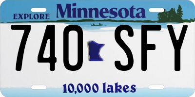 MN license plate 740SFY