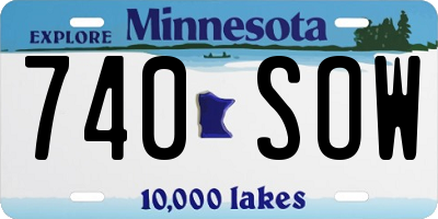 MN license plate 740SOW