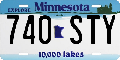 MN license plate 740STY