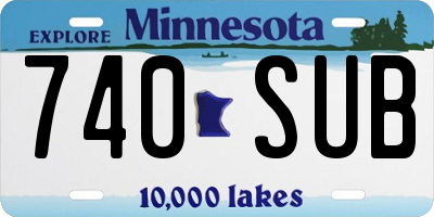 MN license plate 740SUB