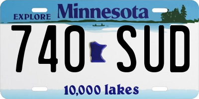 MN license plate 740SUD