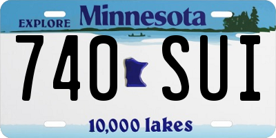 MN license plate 740SUI