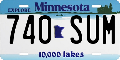 MN license plate 740SUM