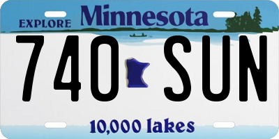 MN license plate 740SUN