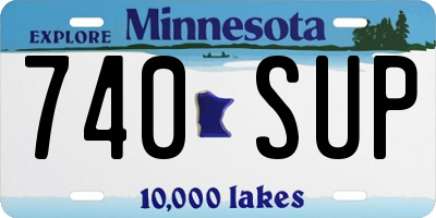 MN license plate 740SUP