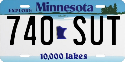 MN license plate 740SUT