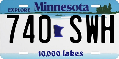 MN license plate 740SWH