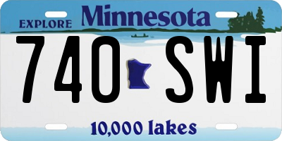 MN license plate 740SWI