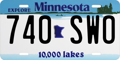 MN license plate 740SWO