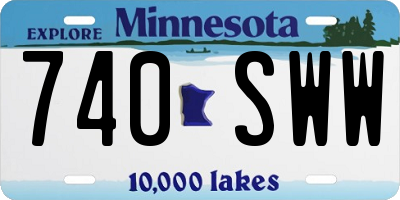 MN license plate 740SWW
