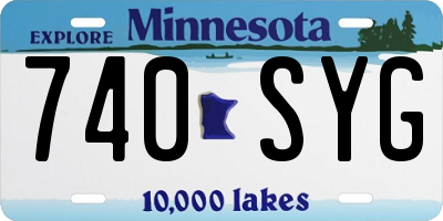 MN license plate 740SYG