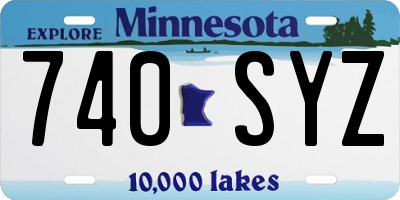 MN license plate 740SYZ